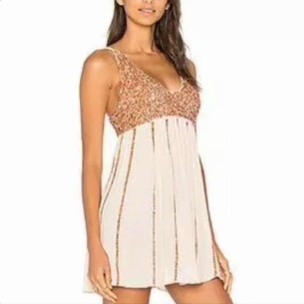 NWT Peach Pink Free People Sequined Dress Size small